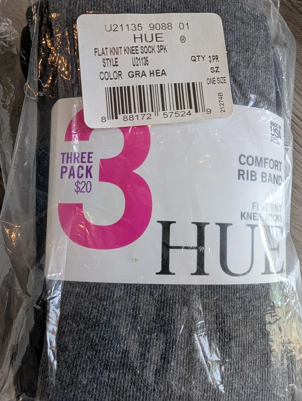 nwt HUE 4 pairs knee high socks